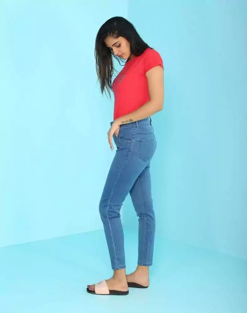 Image of Focus Stone blue Ankle Fit Women Jeans - South India Shopping Mall