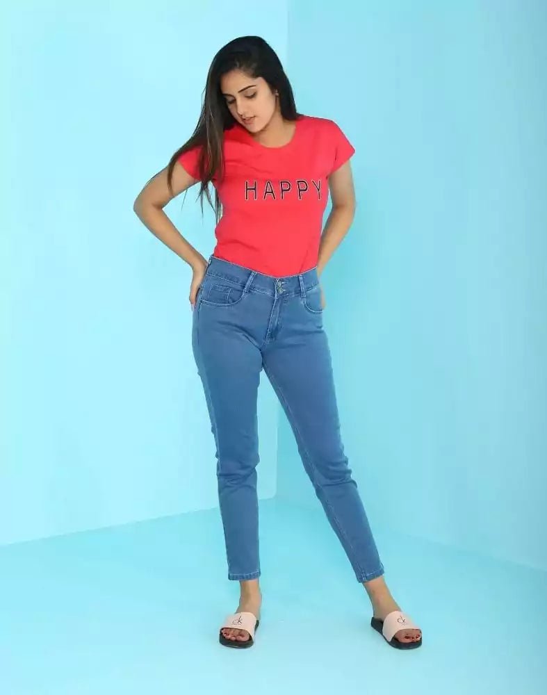 Image of Focus Stone blue Ankle Fit Women Jeans - South India Shopping Mall