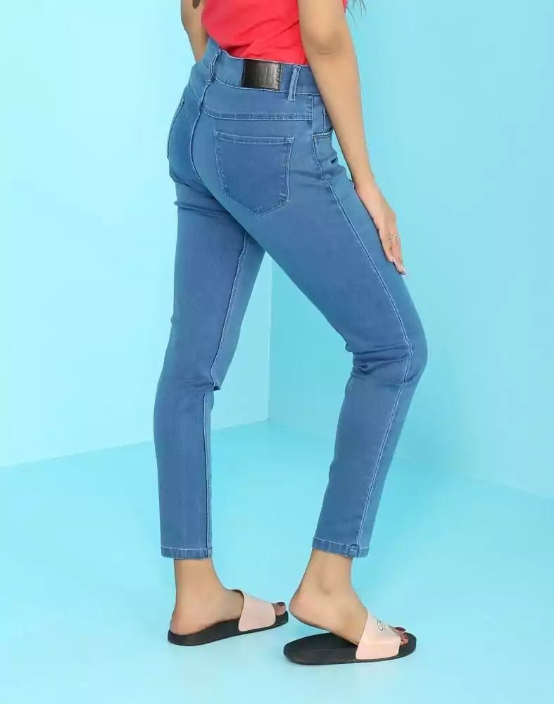 Image of Focus Stone blue Ankle Fit Women Jeans - South India Shopping Mall