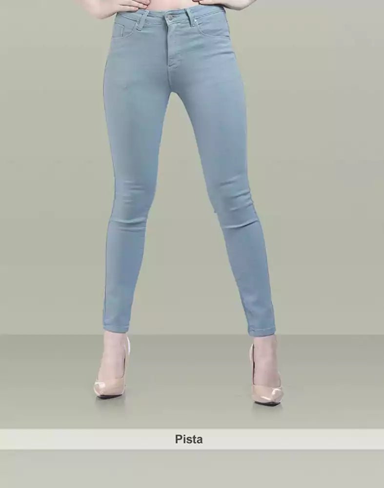 Image of Focus Stretchable Skinny Fit Women Blue Jeans - South India Shopping Mall
