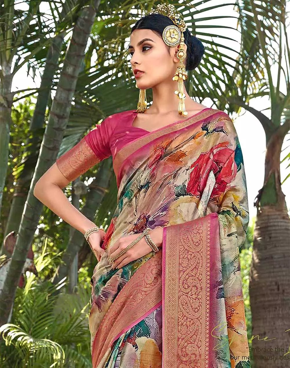 Image of Georgeous Light Pink Coloured Dola Silk Saree - South India Shopping Mall
