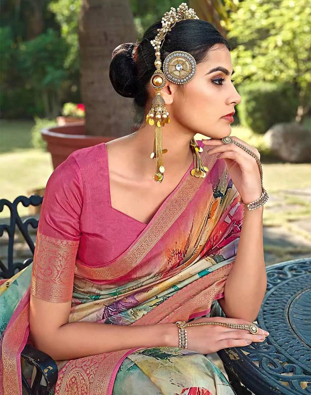 Image of Georgeous Light Pink Coloured Dola Silk Saree - South India Shopping Mall