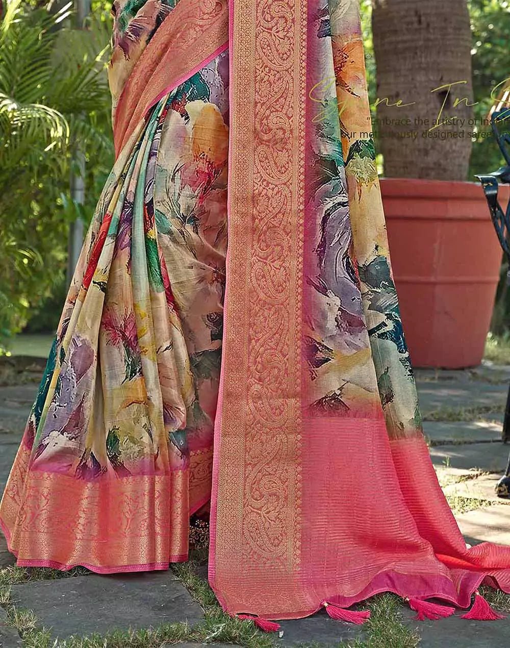 Image of Georgeous Light Pink Coloured Dola Silk Saree - South India Shopping Mall