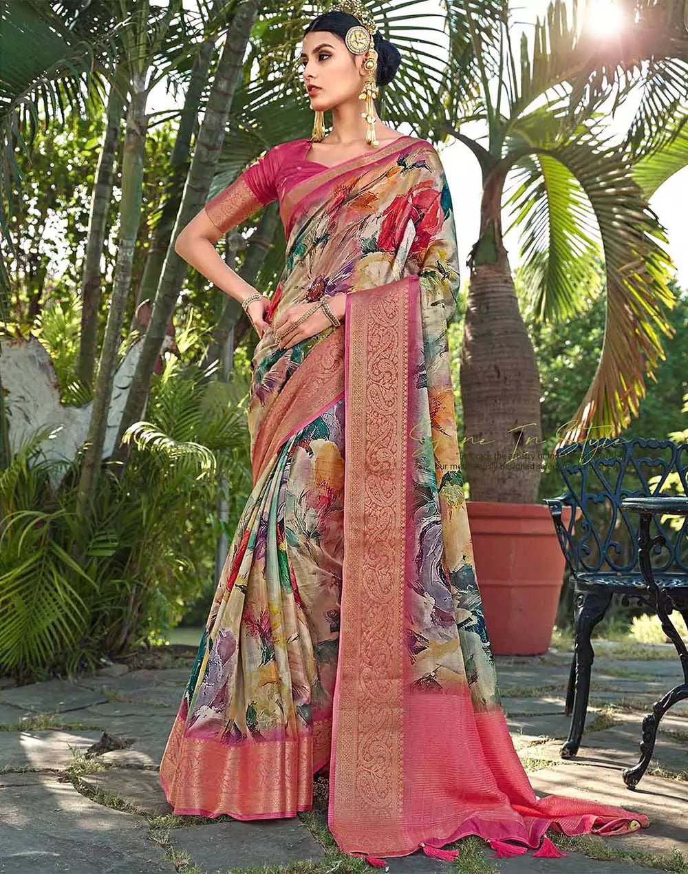 Image of Georgeous Light Pink Coloured Dola Silk Saree - South India Shopping Mall