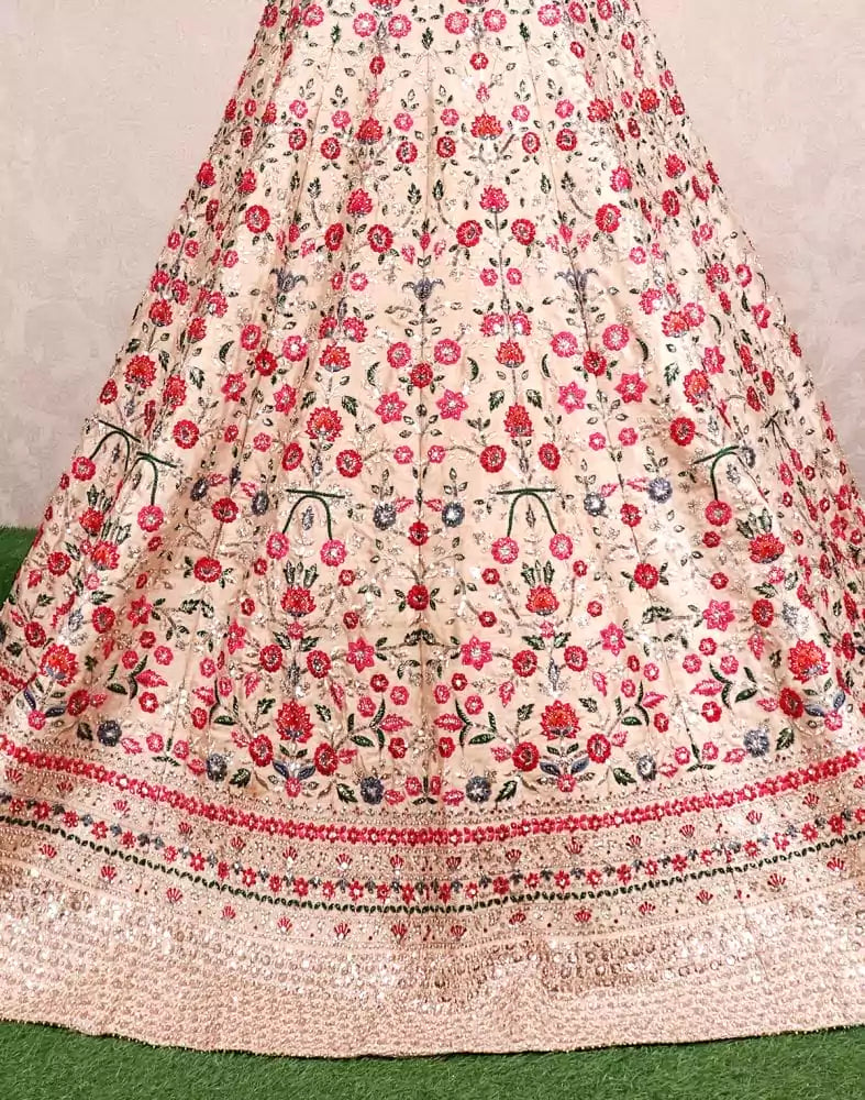 Image of Designer Beige colour Floral beautiful Embellished Dress Gown