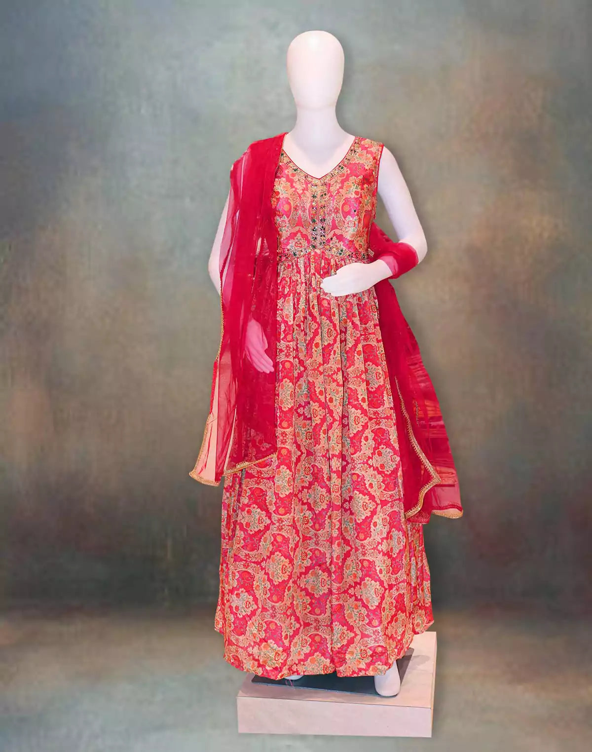 Image of Desinger Light Pink Gown with Dupatta