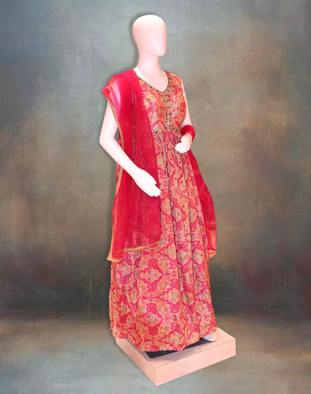 Image of Desinger Light Pink Gown with Dupatta