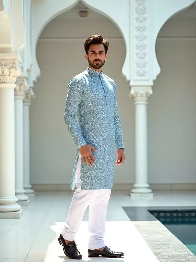 Image of Graphic Print Cotton Grey Coloured Kurta - South India Shopping Mall