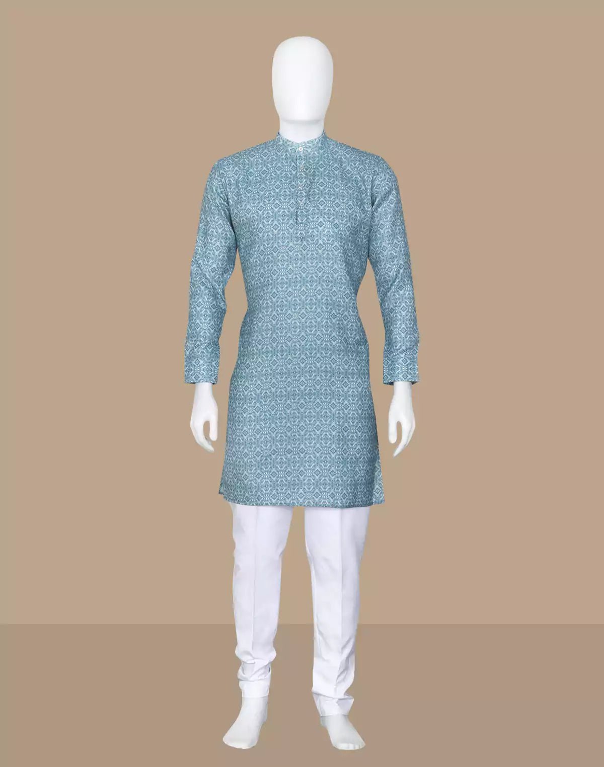 Image of Graphic Print Cotton Grey Coloured Kurta - South India Shopping Mall