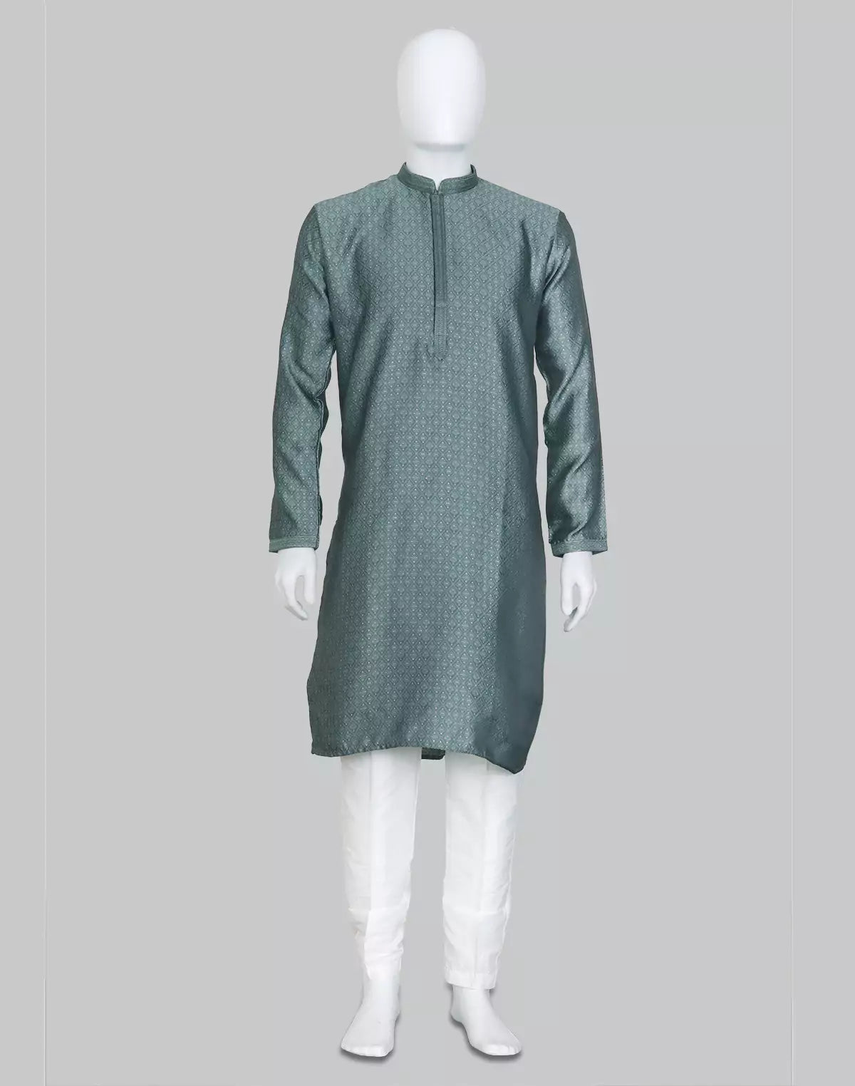 Image of Green Brocade Design Jacquard Kurta Set - South India Shopping Mall