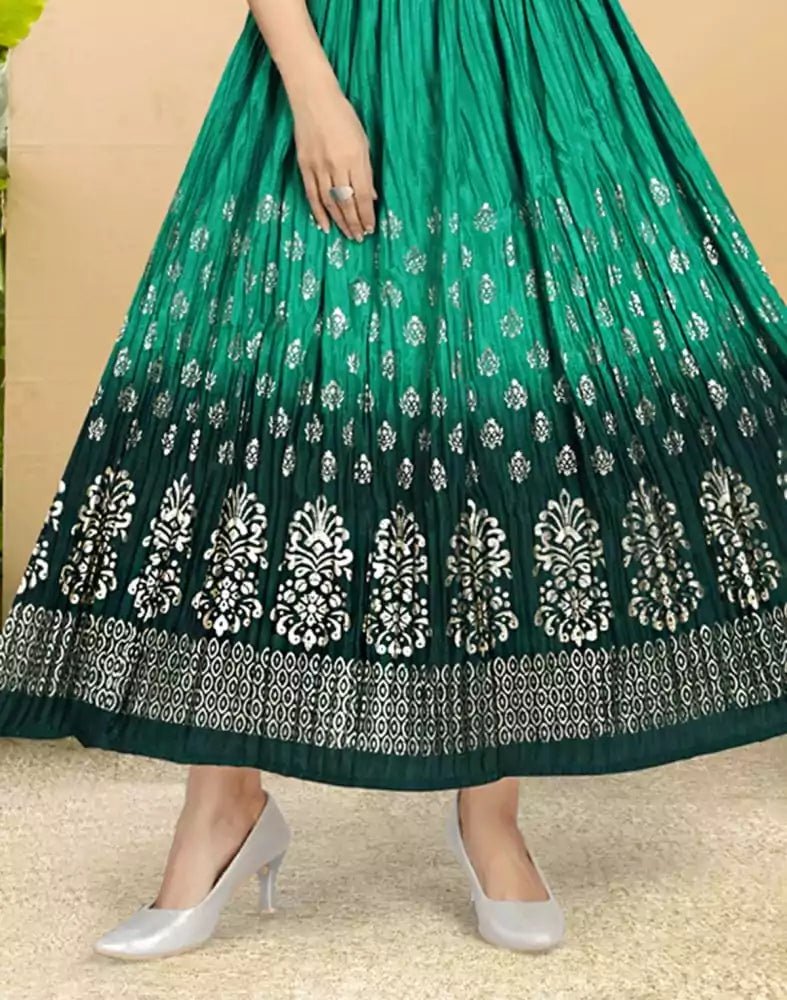 Image of Green Coloured Embellished work Silk Fabric Kurti - South India Shopping Mall