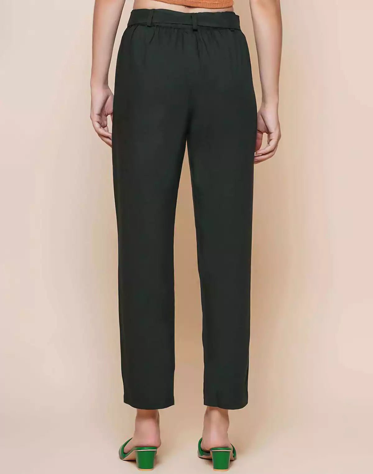 Image of Green Plain Rayon Pant - South India Shopping Mall