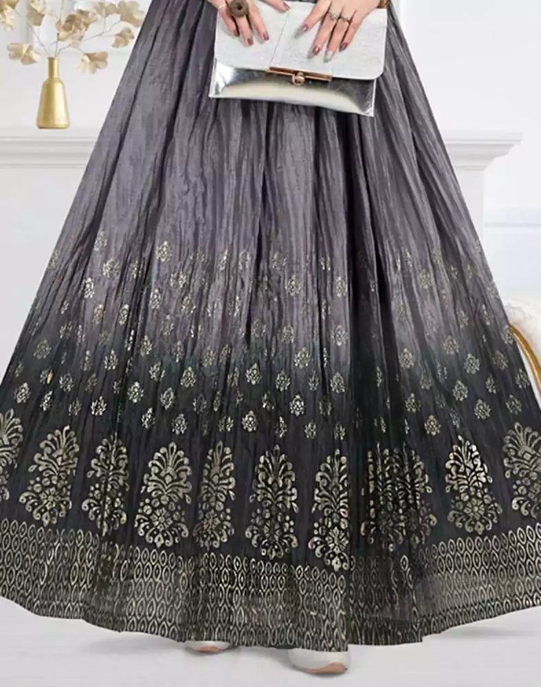 Image of Grey Coloured Embellished work Silk Fabric Kurti - South India Shopping Mall