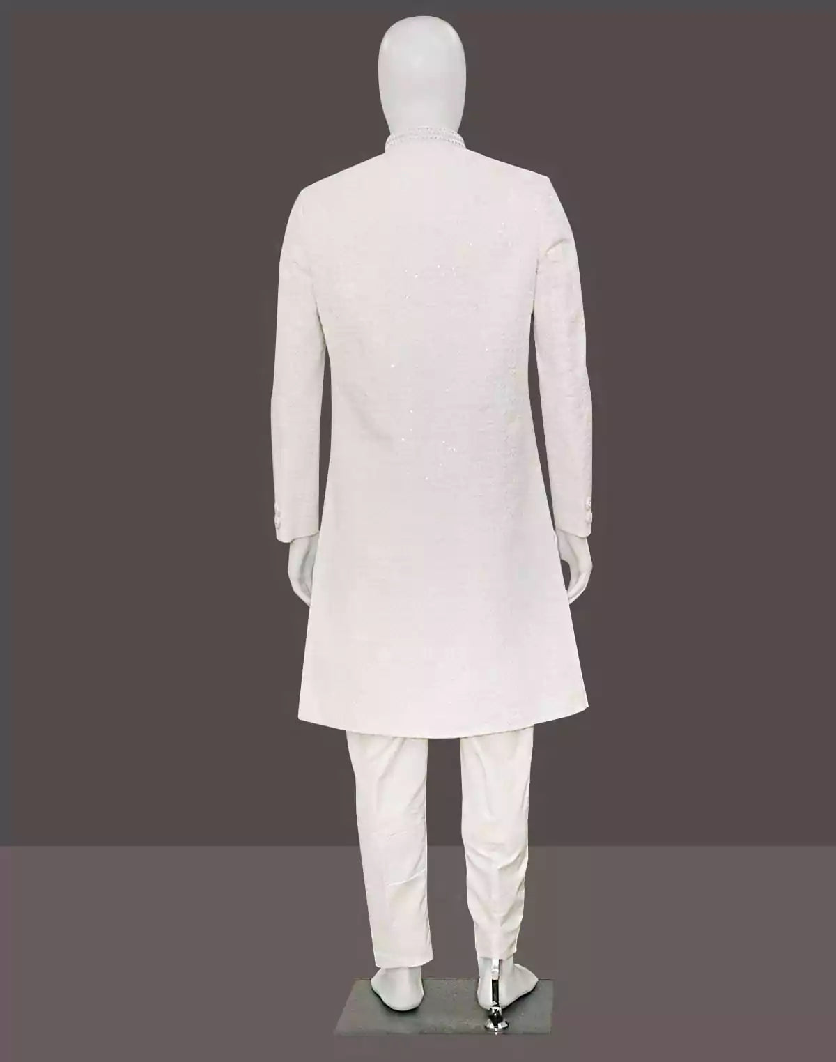 Image of White Lucknowi Chikankari work Indo Western Set with Dupatta
