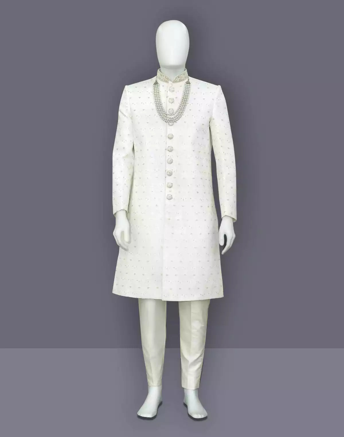 Image of Stylish White Coloured Georgette Embroidery work Indo Western Set