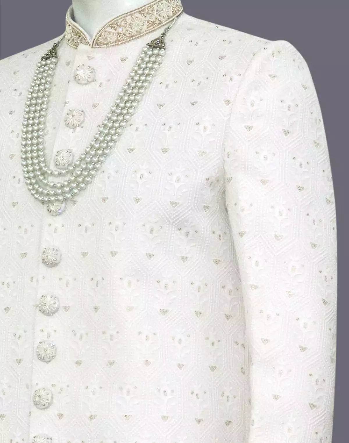 Image of Stylish White Coloured Georgette Embroidery work Indo Western Set