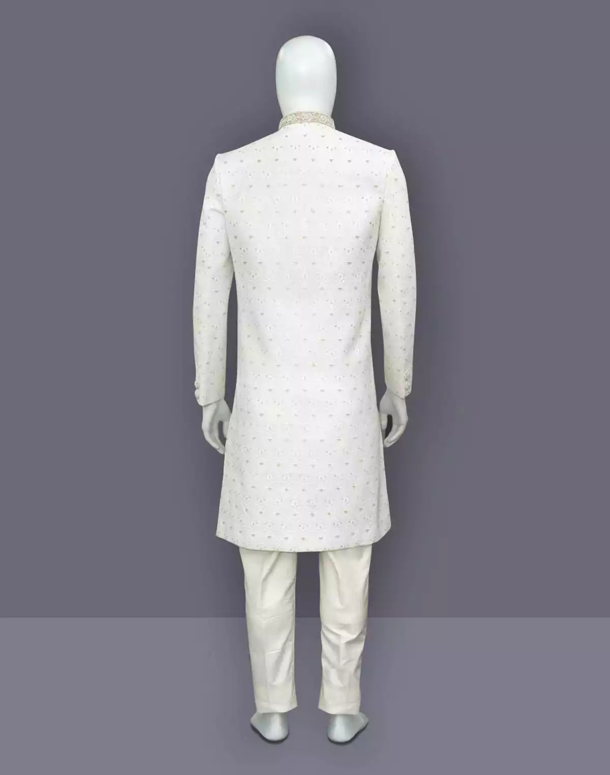 Image of Stylish White Coloured Georgette Embroidery work Indo Western Set