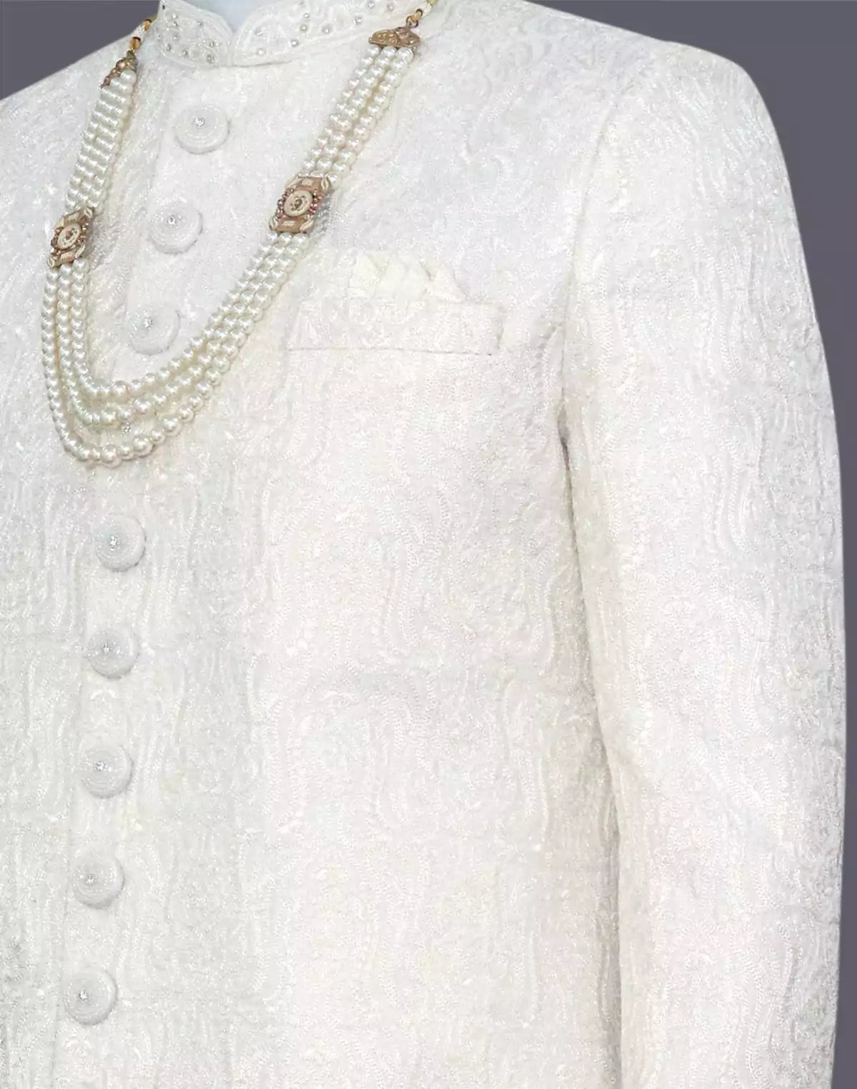 Image of Cream Georgette Embroidery work Indo Western with Dupatta