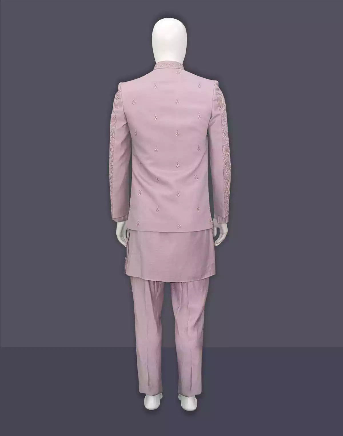 Image of Onion Emrboidery work Indo Western in an Open Jacket Style