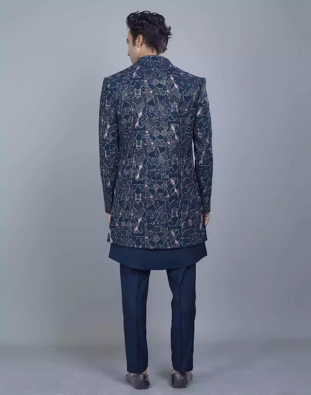 Image of All Over Fully Embroidered and Sequence work Open Jacket Style