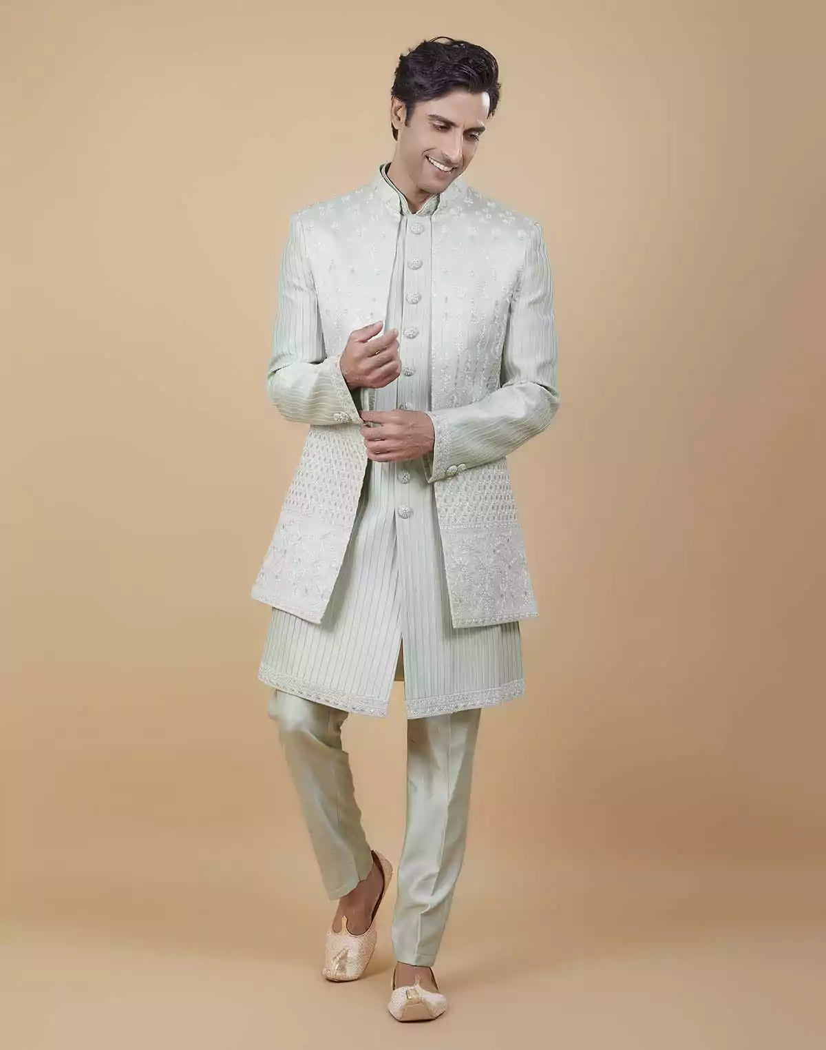 Image of All Over Beautifully Crafted Embroidery work Open Jakcet Style