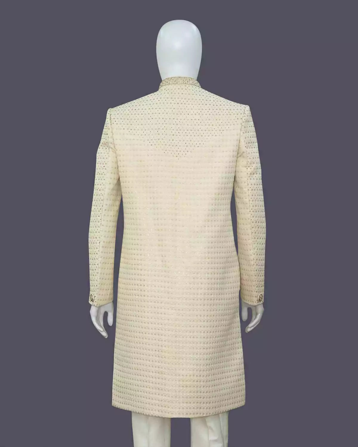 Image of Cream Stones work Georgette Indo Western with Dupatta