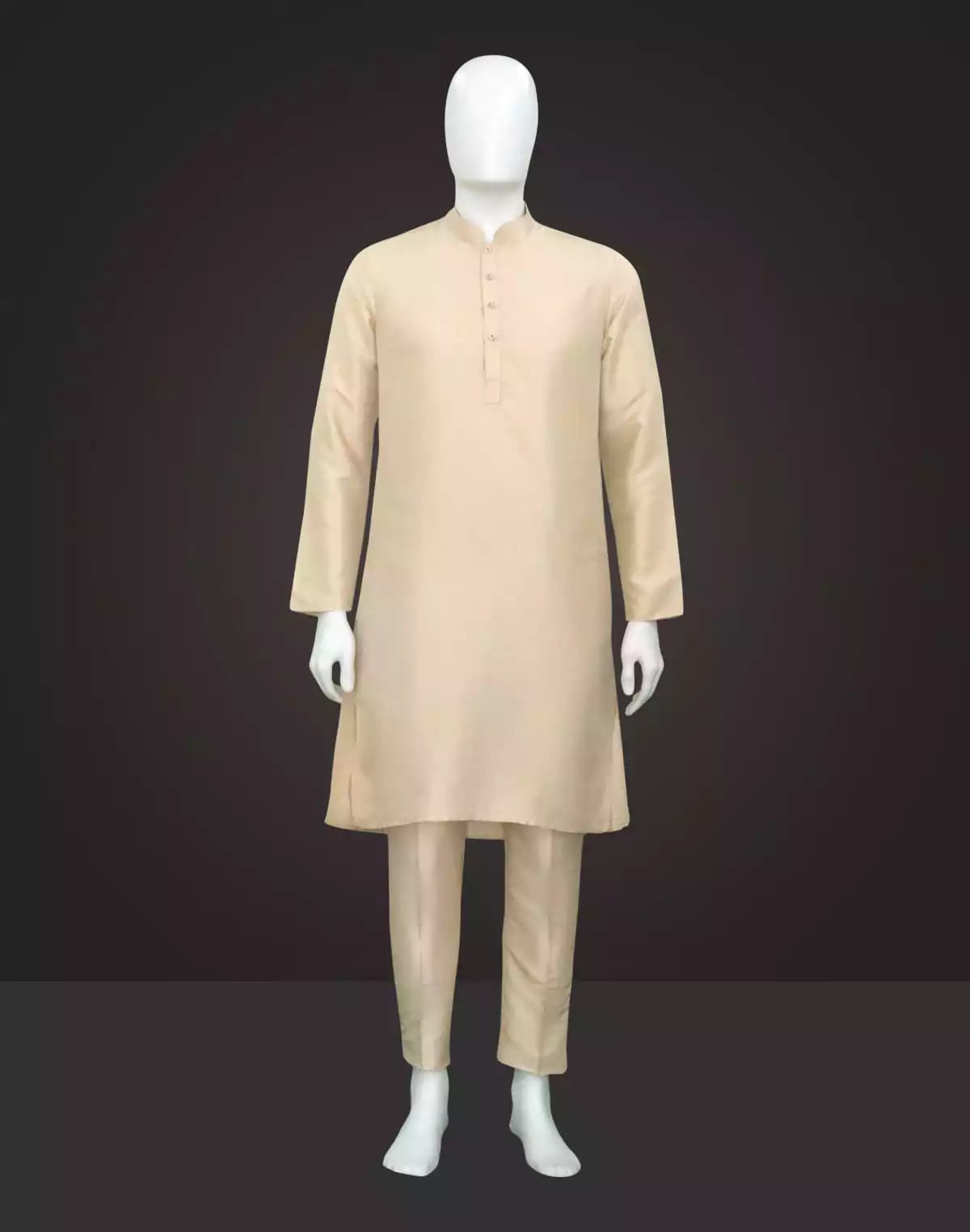 Image of Light Cream all over heavy Cutdana with Embroidery work Raw Silk Indo Western Set