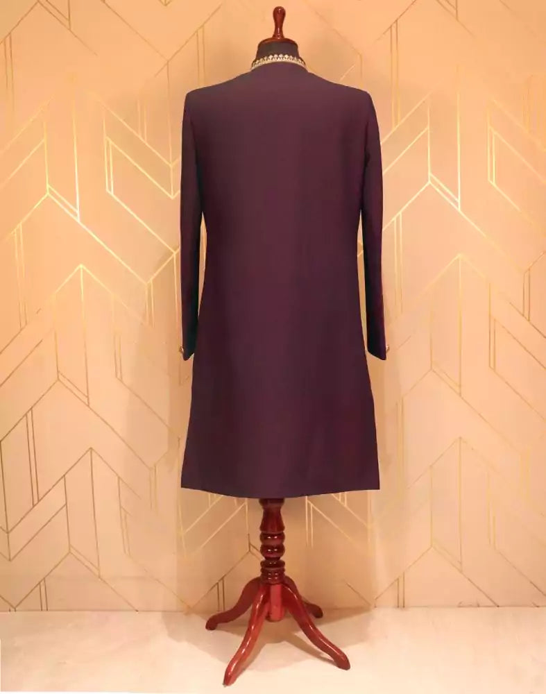 Image of Wine Colour Polynosic Indo-Western Set