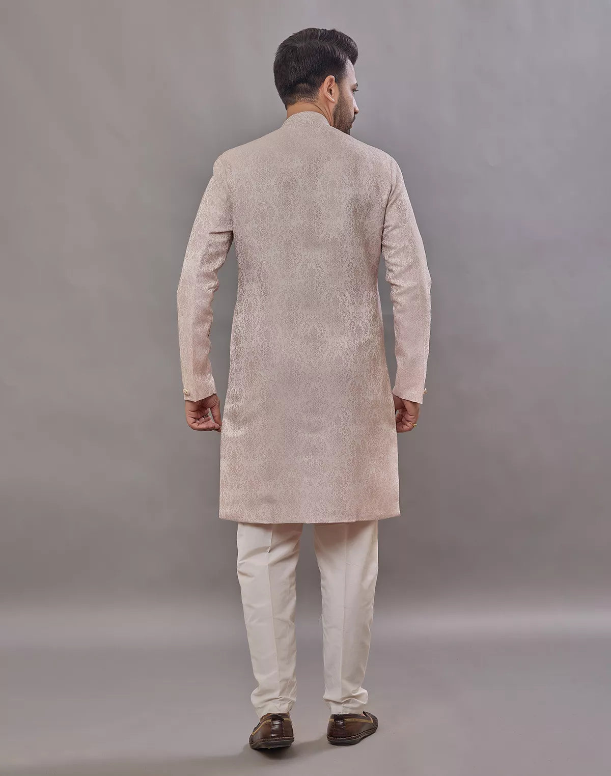 Image of Onion Self Floral Weaving Jacquard Semi Indo