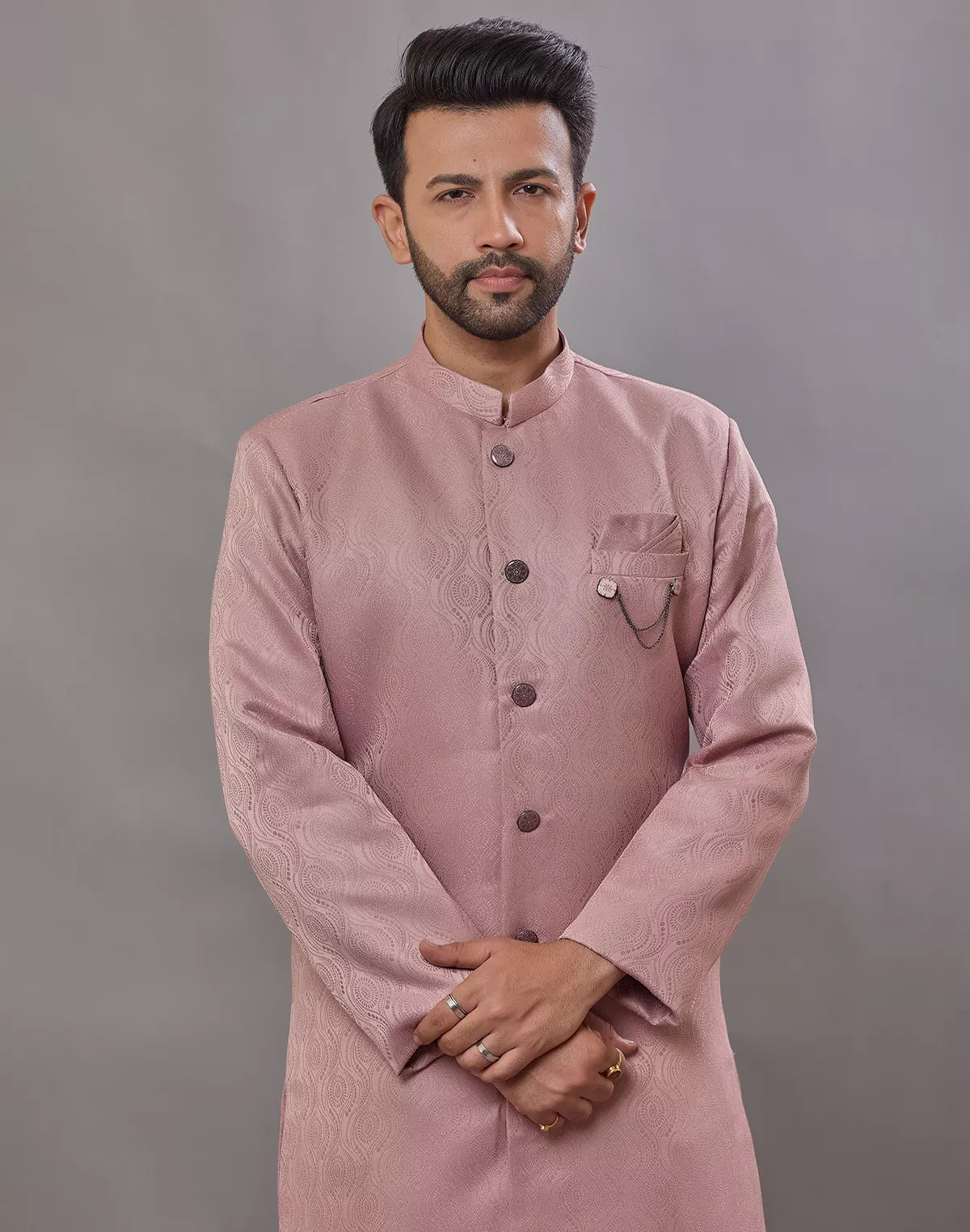 Designer Onion Self Patterned Jacquard Semi Indo