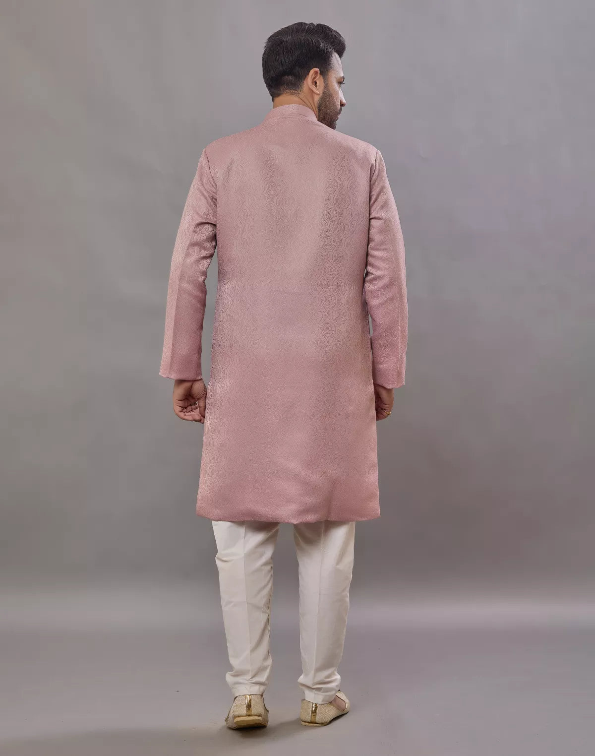 Image of Designer Onion Self Patterned Jacquard Semi Indo