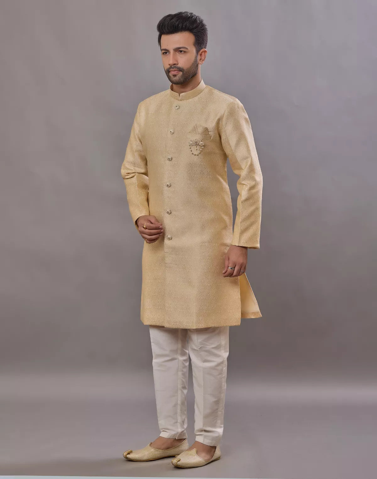 Self Weaving Design Jacquard Party Wear Semi Indo