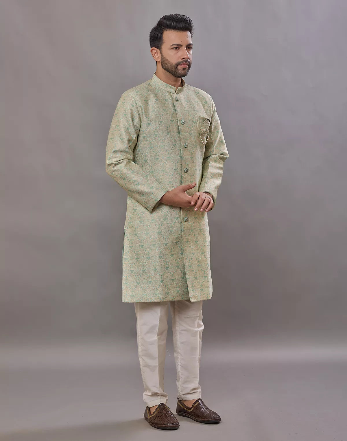 Image of Self Weaving Design Jacquard Party Wear Semi Indo