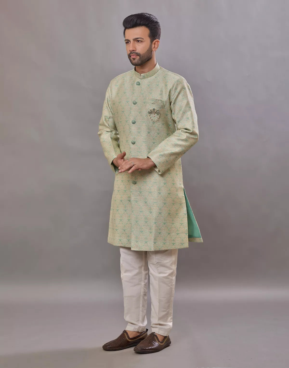 Image of Self Weaving Design Jacquard Party Wear Semi Indo