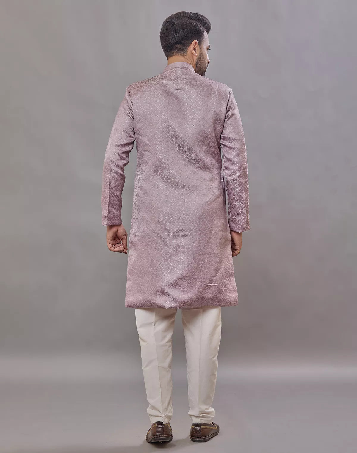 Imperial Floral Patterned Jacquard Semi-Indo Style