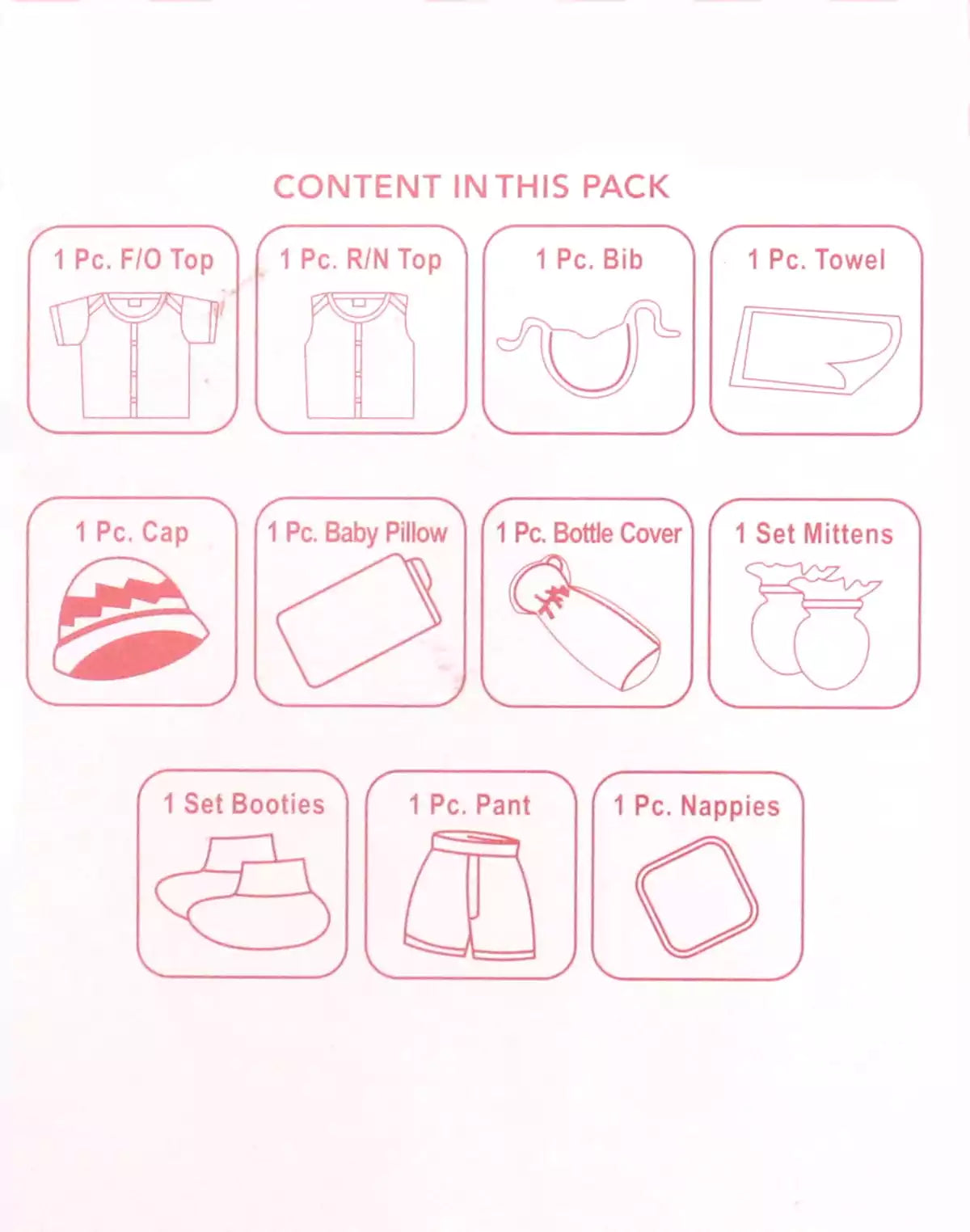 Image of Light Baby Pink Cartoon Cotton Baby Gift Set