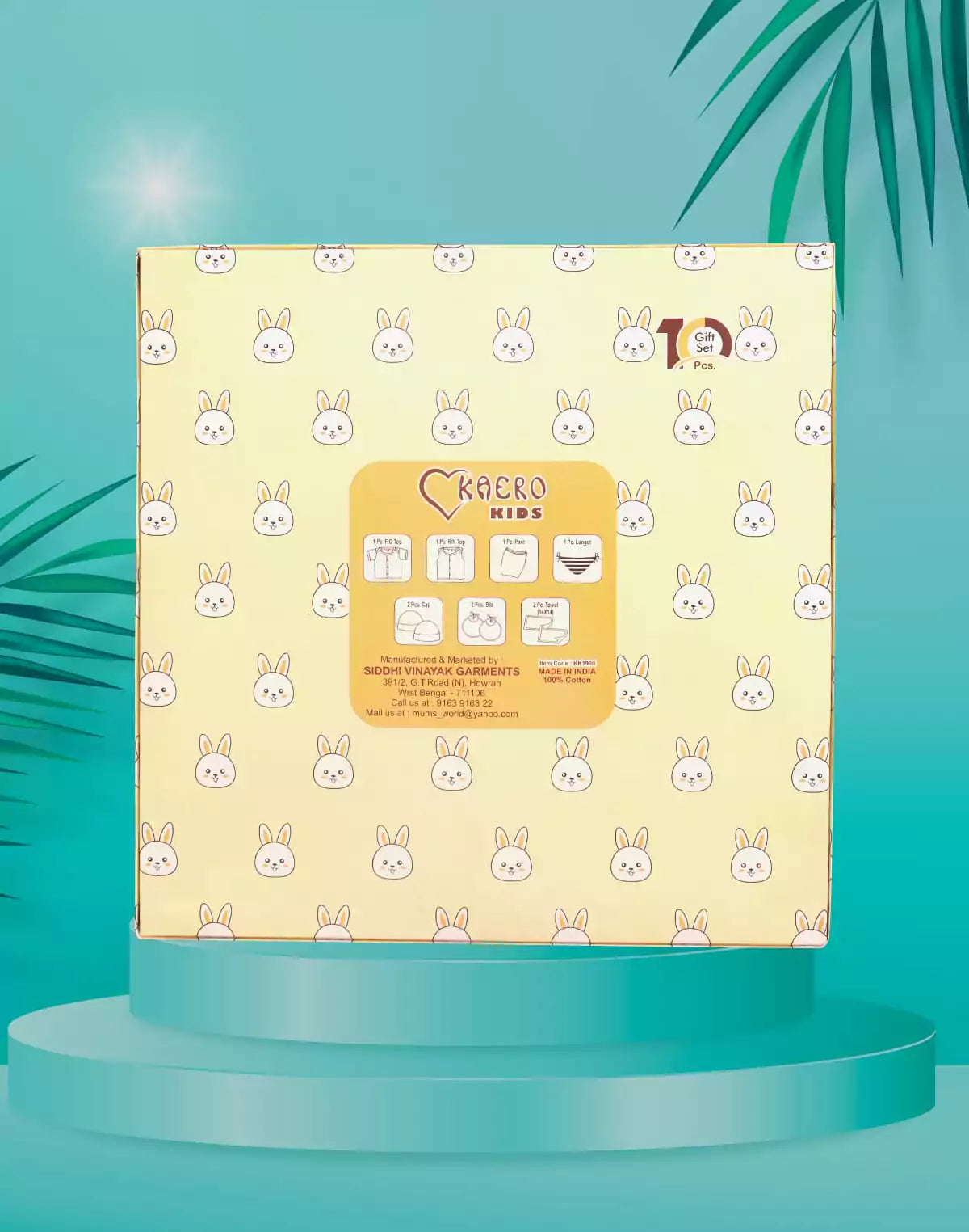 Image of Sweet Light Orange Cartoon Cotton Baby Gift Set