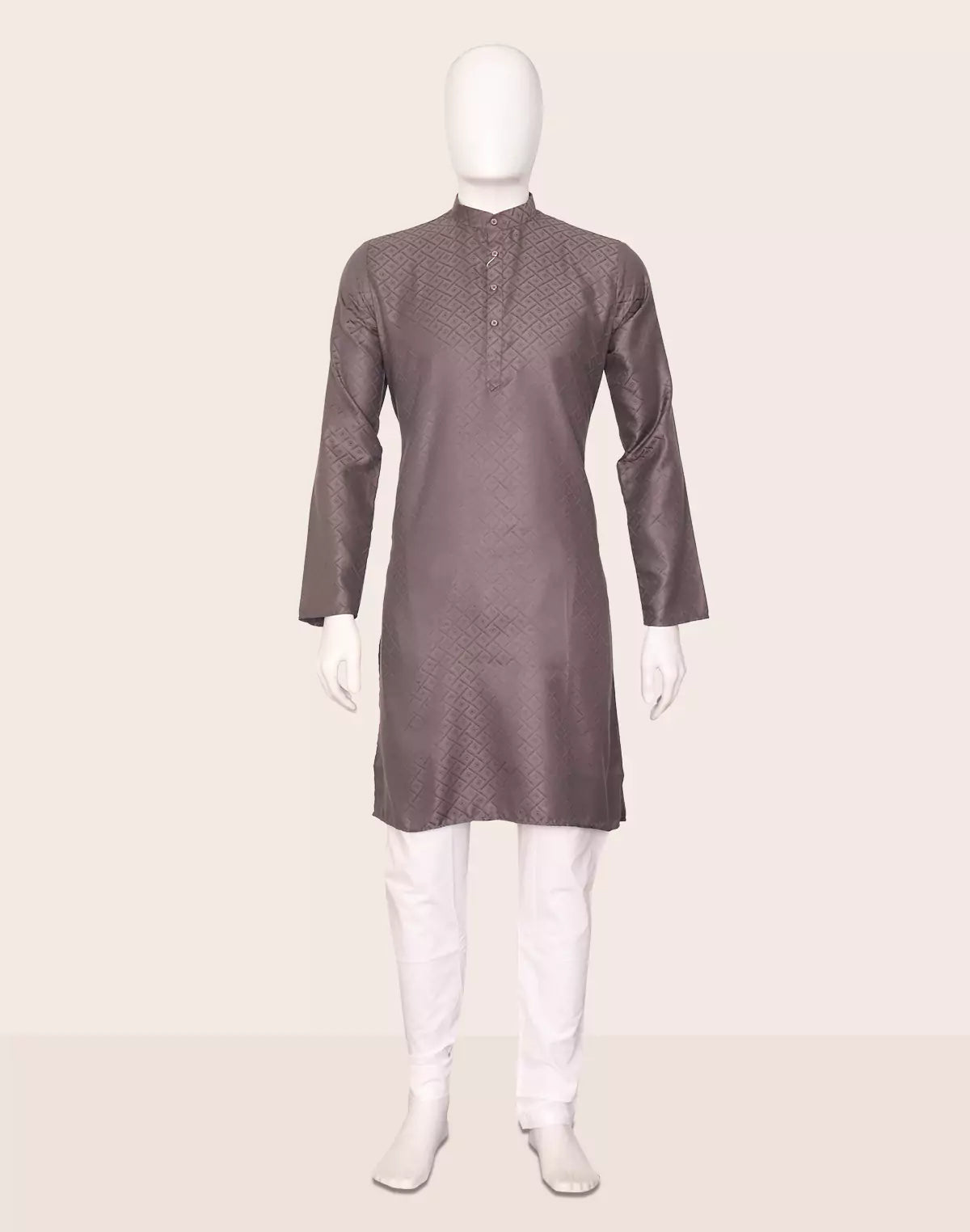 Self Weaving Design Cotton Kurta Pyjama Set