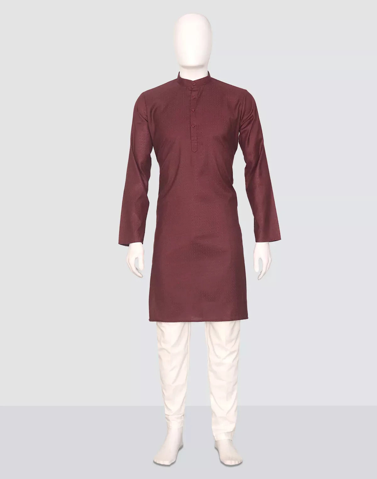 Image of Self Design Cotton Men's Kurta Pyjama Set