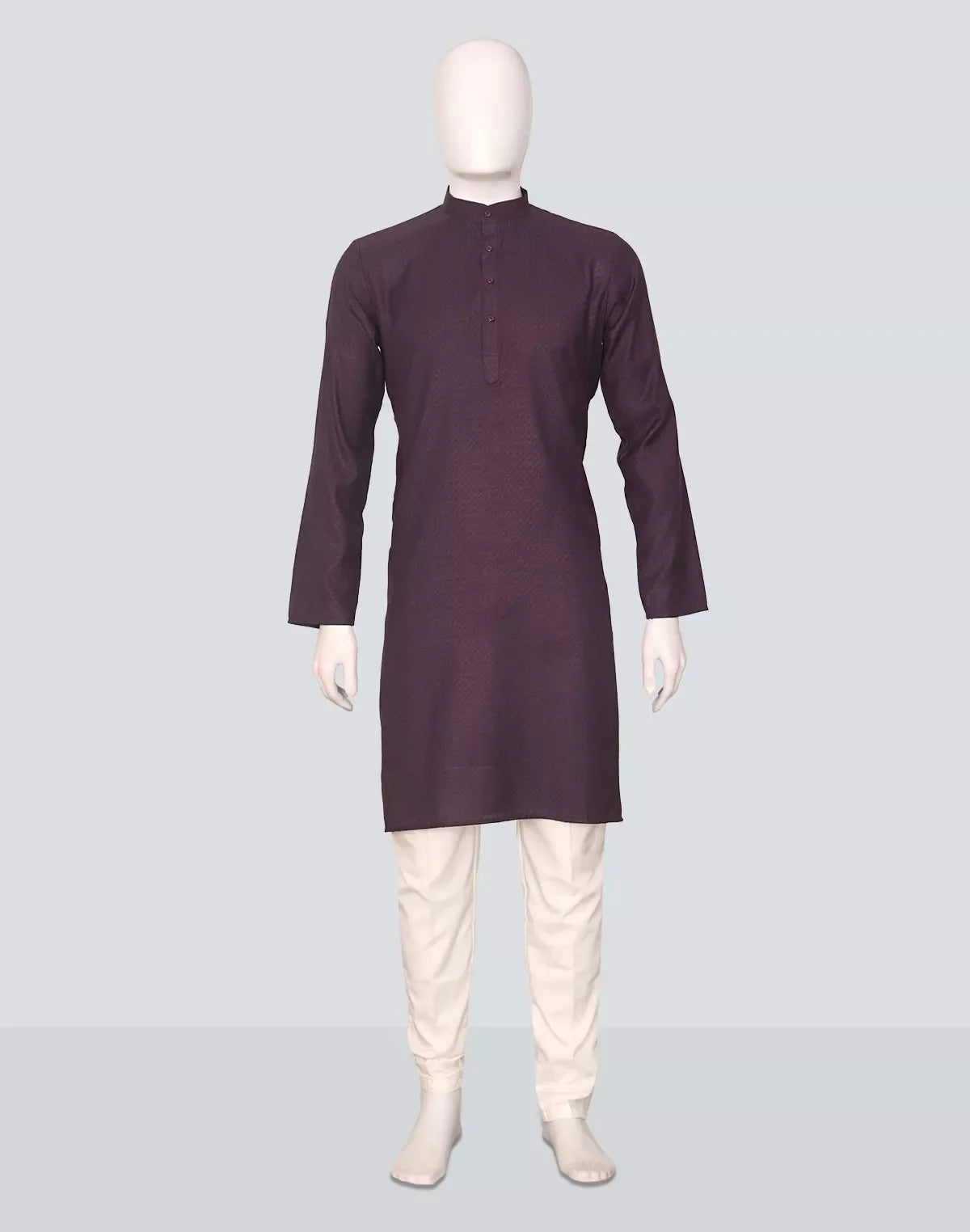 Image of Self Design Cotton Men's Kurta Pyjama Set