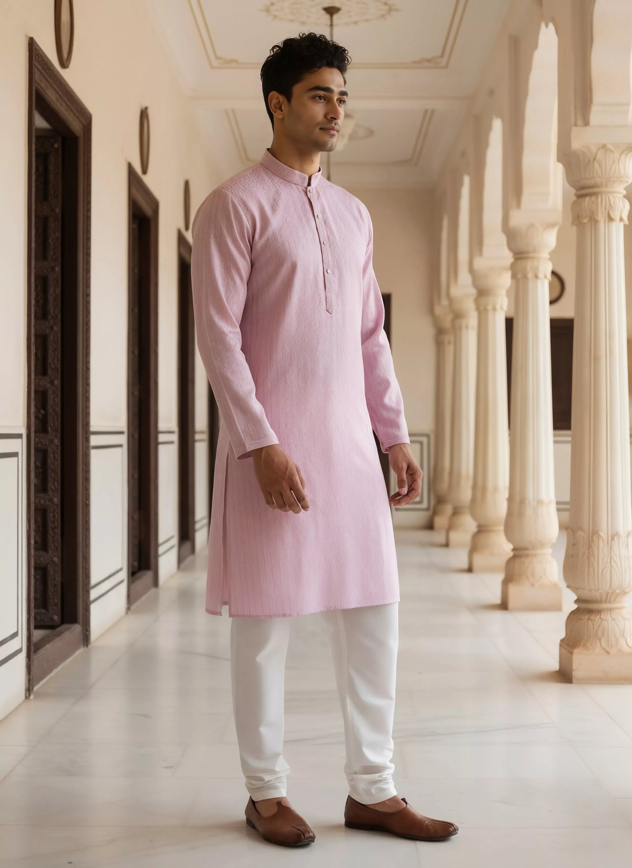 Self Design Cotton Casual Kurta Pyjamas