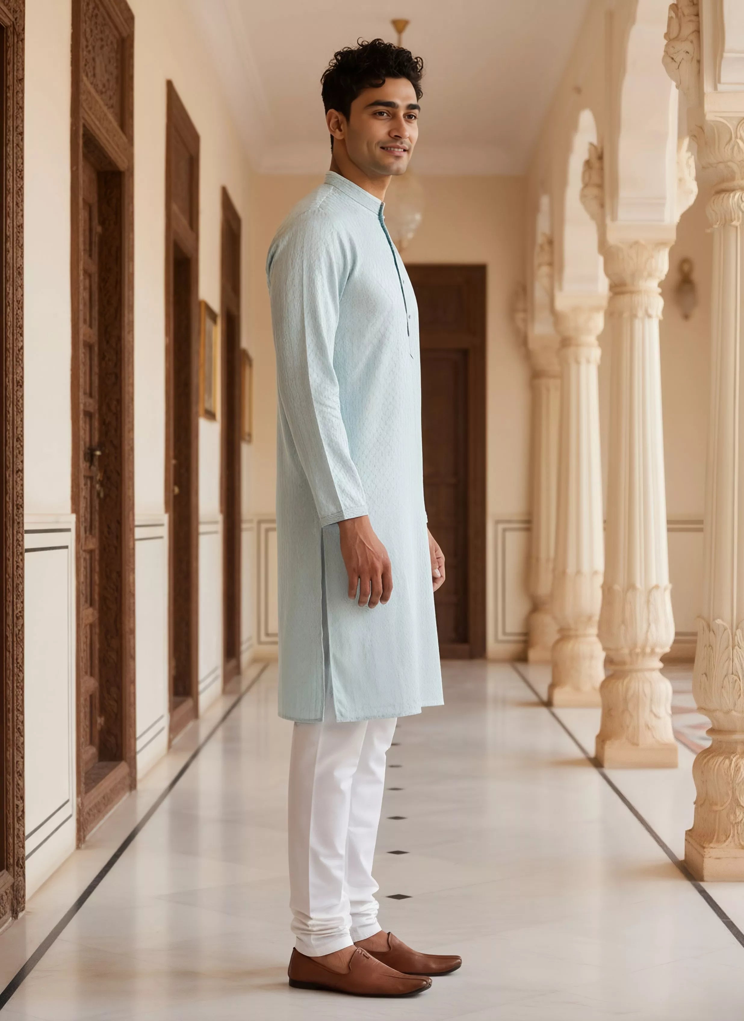 Self Design Cotton Casual Kurta Pyjamas
