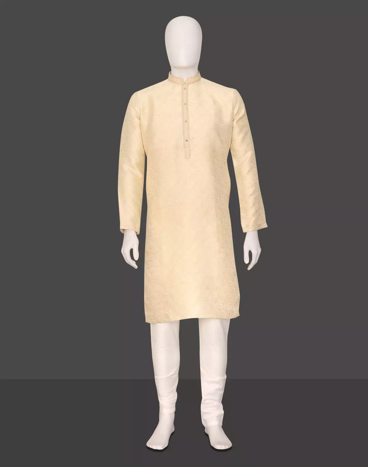 Men's Self Floral Weaving Jacquard Kurta Set