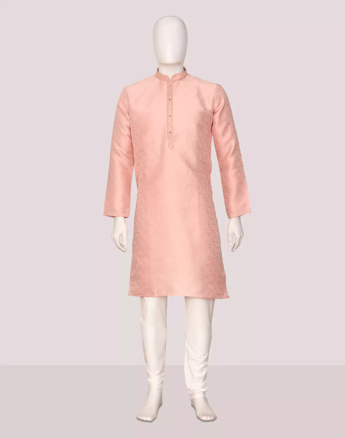 Men's Self Floral Weaving Jacquard Kurta Set