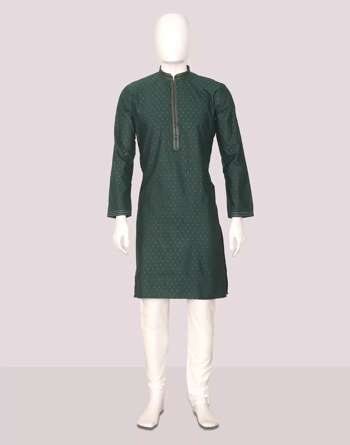 Self Thread with Zari Booti's Jacquard Kurta Pyjama Set