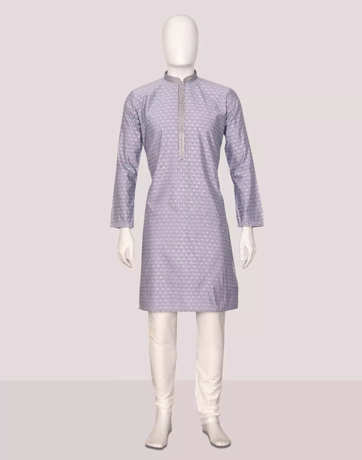 Self Thread with Zari Booti's Jacquard Kurta Pyjama Set