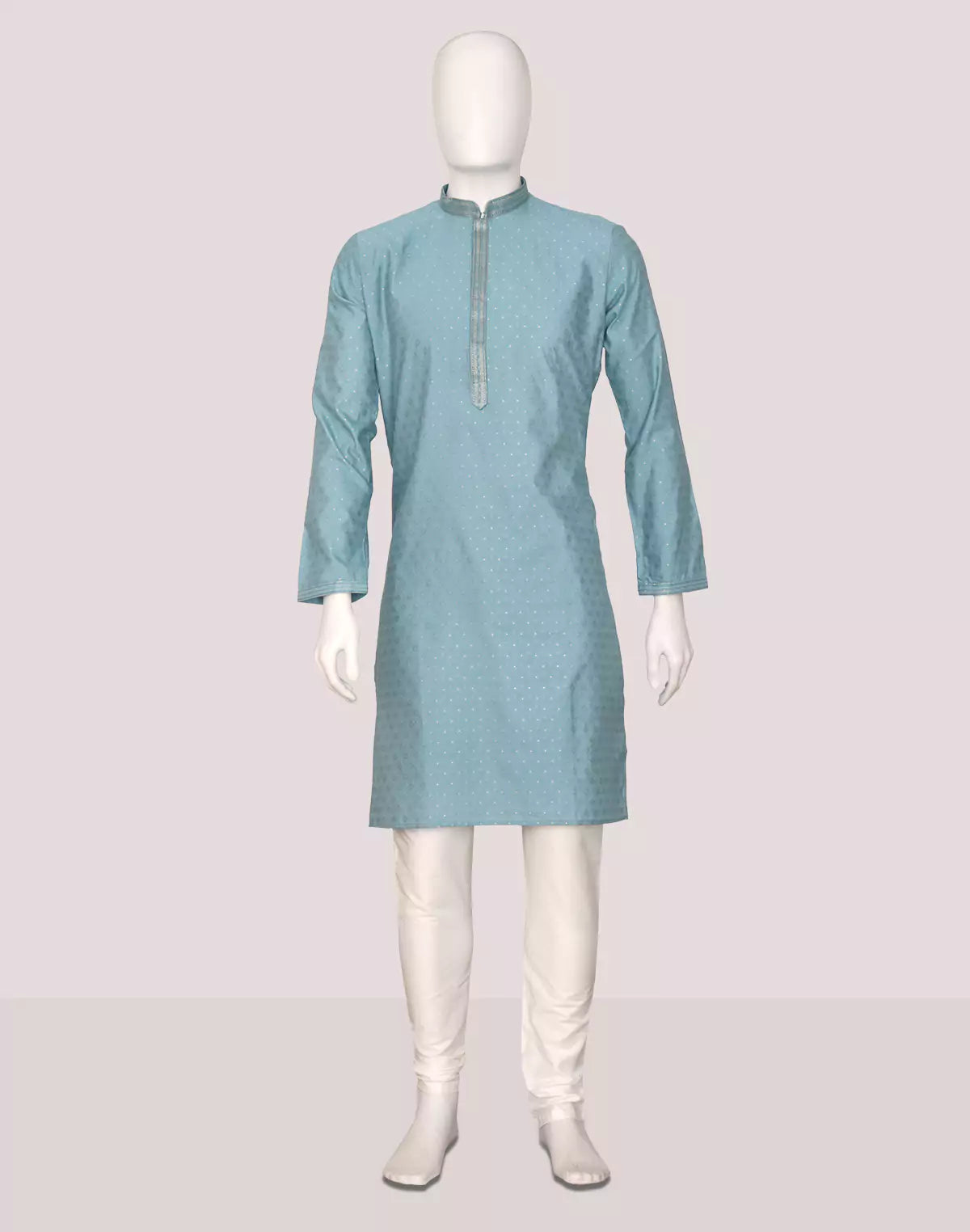 Self Thread with Zari Booti's Jacquard Kurta Pyjama Set