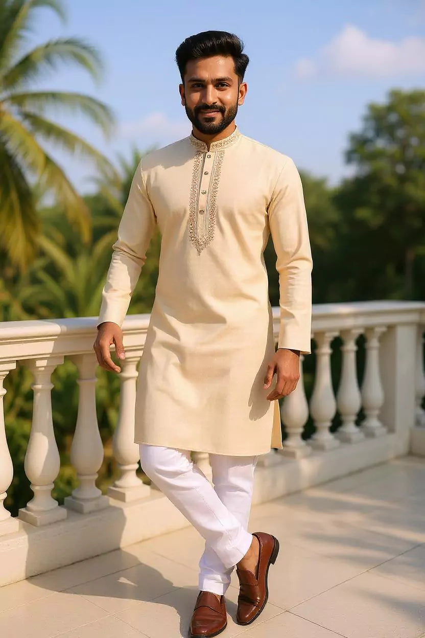 Self Design Thread work Classic Kurta with Pajama Set