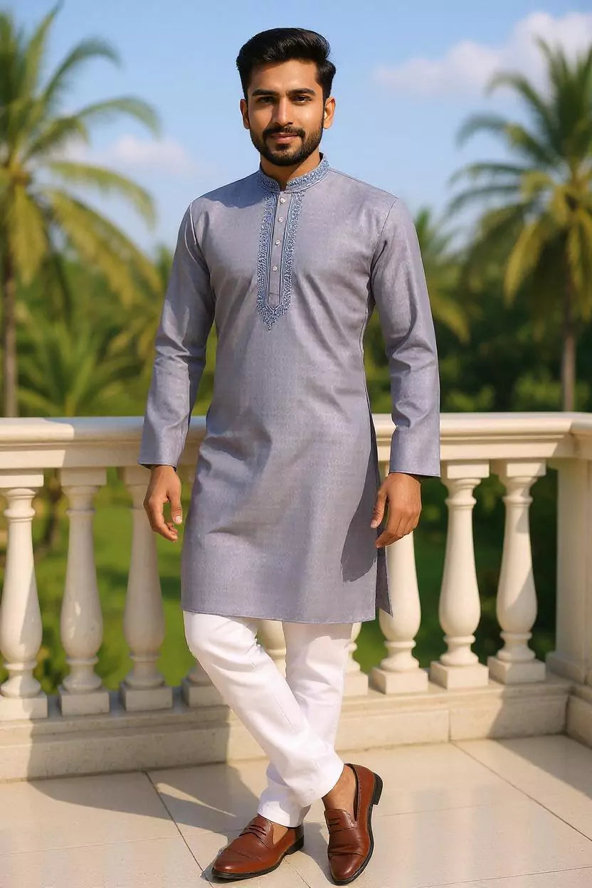 Self Design Thread work Classic Kurta with Pajama Set