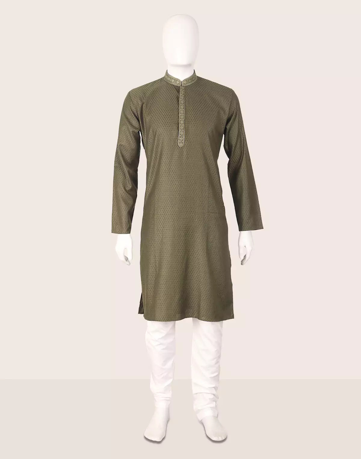 Image of Self Geometric Cotton Casual Kurta and Pyjamas